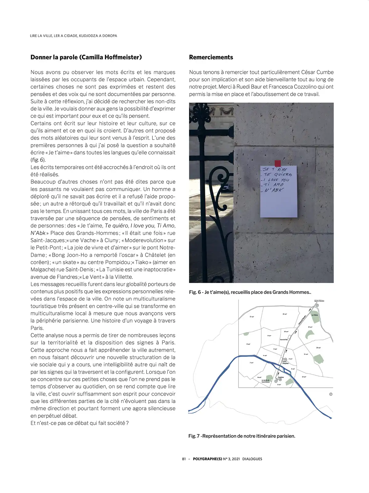 Cartographie réalisée pour accompagner un article oublié dans la revue Polygraphe