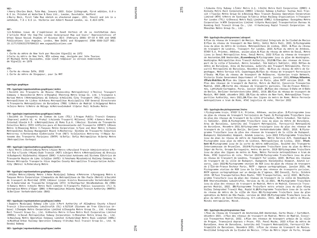 Double-page extraite du livre Le Design Orienté, cartes de transports publics